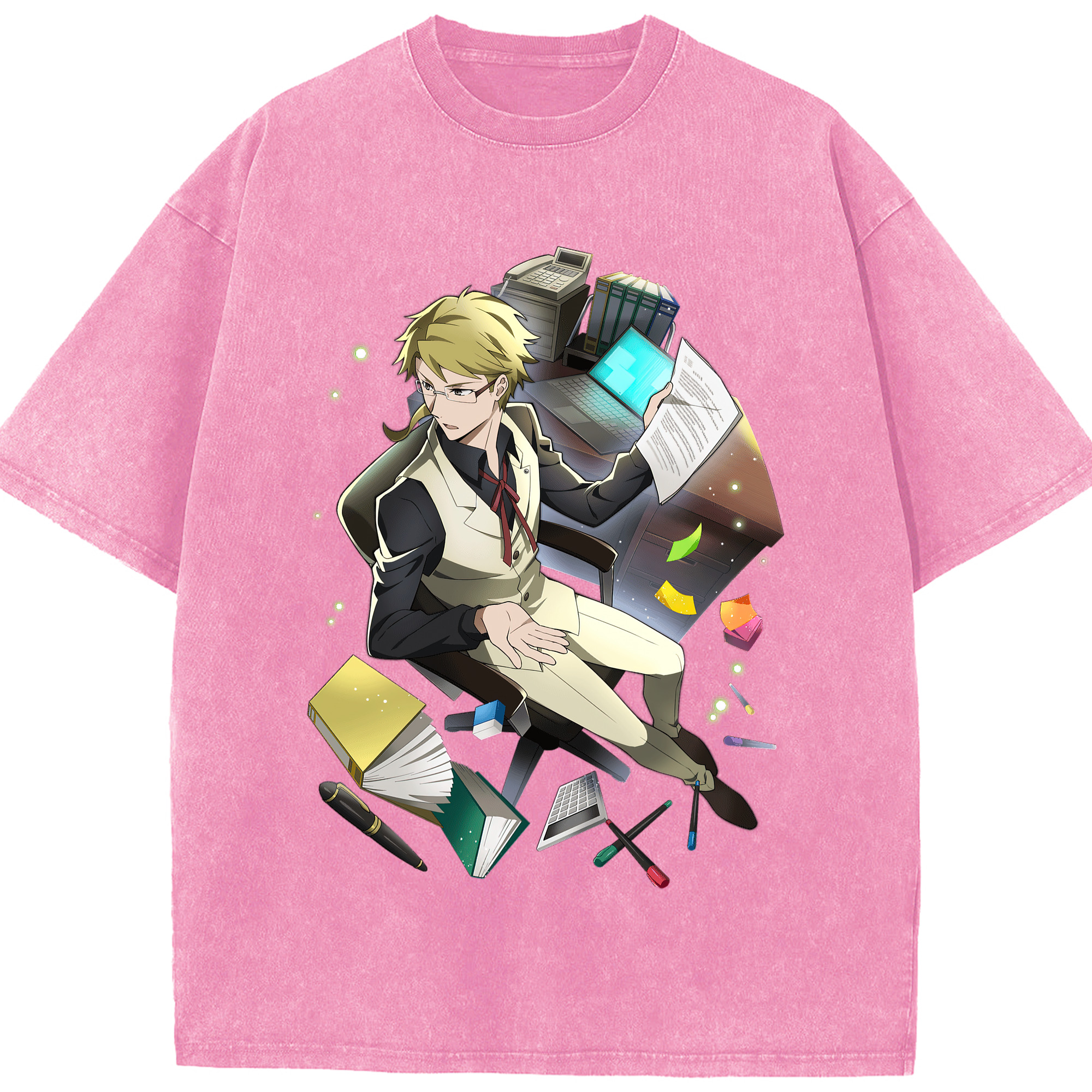 （画像用） 文豪ストレイドッグス Bungo Stray Dogs 綿100% ヴィンテージ風 半袖Tシャツ（フロントプリント）